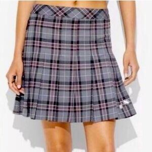 Beetlejuice Astrid Gray Plaid Schoolgirl Pleated Mini Skort Medium NWT (6473)